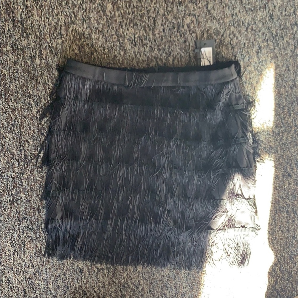 Black Fringe Mini Skirt (Nasty Gal)